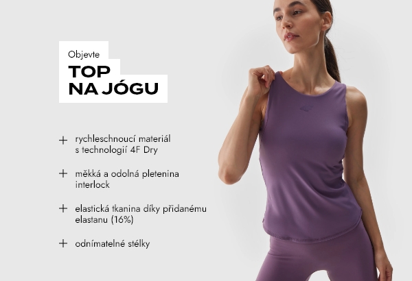 Dámský rychleschnoucí top na jógu - fialový