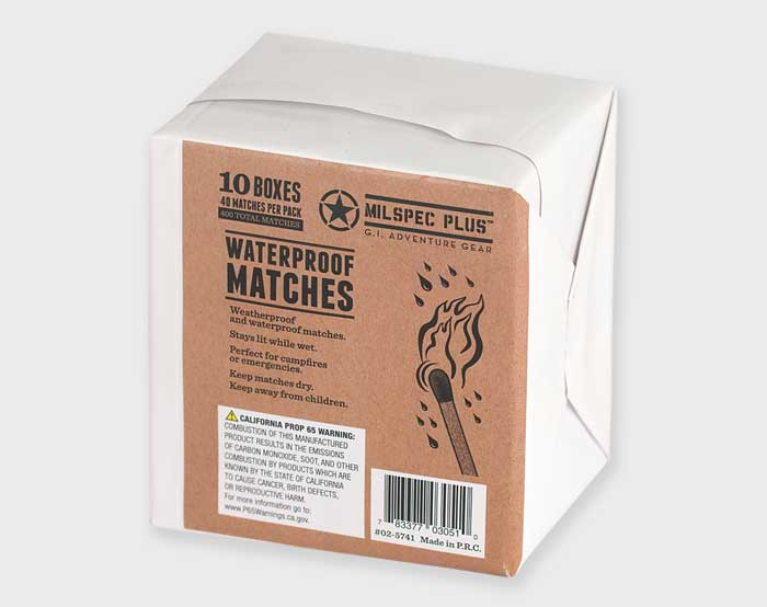 02-5741 WATERPROOF MATCHES 10 BOXES 400 MATCHES TOTAL