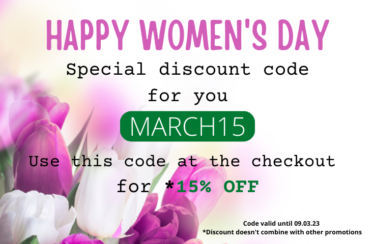 Special discount code for you MARCH15 1s cod at the checkout fon *154 OFF Code valid until 09.03.23 with other promotions 