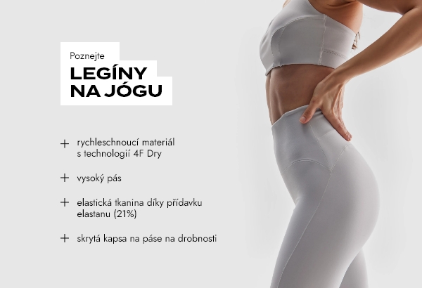 Dámské legíny na jógu s vysokým pasem - šedé