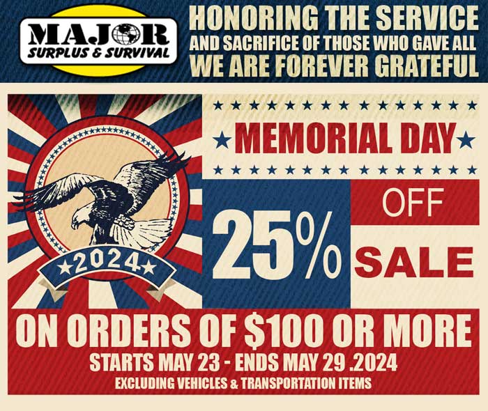 MEMORIAL DAY SALE 25% OFF ON ORDERS $100 OR MORE