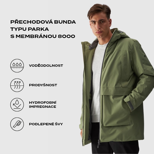 Pánská přechodová bunda typu parka membrána 8000