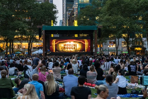 The beloved Movie Nights series is back at Bryant Park this summer with Paramount+.
Screenings will take place every Monday at 8pm.
Here's the lineup:
July 15: Funny Face (1957)
July 22: Cinema Paradiso (1988)
July 29: How to Lose a Guy in 10 Days (2003)
Be warned, though: the screenings are very popular and Bryant Park recommends getting there at 6pm in order to snag a good spot, but we suggest getting there even earlier, perhaps by 5pm, when the lawn opens for picnicking.