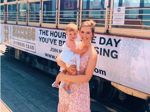 Riding the M-Line Trolley is a great way to explore Uptown Dallas with kids!
There are 39 stops for the M-Line Trolley, but our favorite is at Klyde Warren! You’ll find this trolley stop just north of the intersection at Olive and Woodall Rogers Freeway.
You’ll head north through Uptown, do a loop of almost the entire route, and eventually head back south to Klyde Warren. Trolley stops and schedules are available on Google Maps using the public transit feature. You can even download the Dallas Trolley app to track the trolleys along the route.