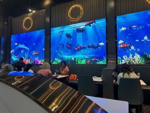 🫧 UNDERWATER THEMED DUMPLING RESTAURANT IN THE DFW SUBURBS🫧✨
Is anyone else wondering why all the coolest places are going to the burbs? We were shopping recently (the home goods burbs are elite, just a little pro tip) and we saw an unassuming dumpling restaurant and headed inside.
When we walked in our jaws literally dropped, I’m not being dramatic, that actually happened. It’s called Juicy Dumplings and everything inside was themed to make you feel like you’re dining underwater. They were playing music video sing-a-longs the whole time we were there and it was the most fun experience.
The soup dumplings and chili wontons were good too! Are they the best in town, no I wouldn’t say that but they were very tasty, we’d order them again!