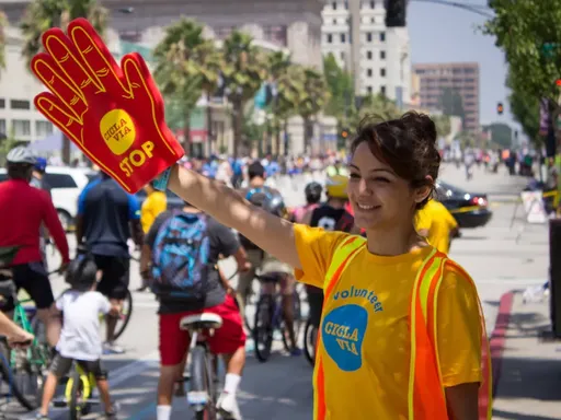 CicLAvia—Heart of L.A.
This free event welcomes bikes, tricycles, skateboards, strollers and basically anything else without an engine to ride a rotating cast of car-free routes.
This Sunday’s “Heart of L.A.” event opens 7.5 miles of streets spanning Downtown (including the 6th Street Viaduct), Echo Park and Little Tokyo, among other neighborhoods. Expect music, street performances and food trucks, as well as general whimsy and shenanigans along the way. It goes without saying that you should bike or take the Metro to your desired spot along the route.
Until Dec 8, 2024