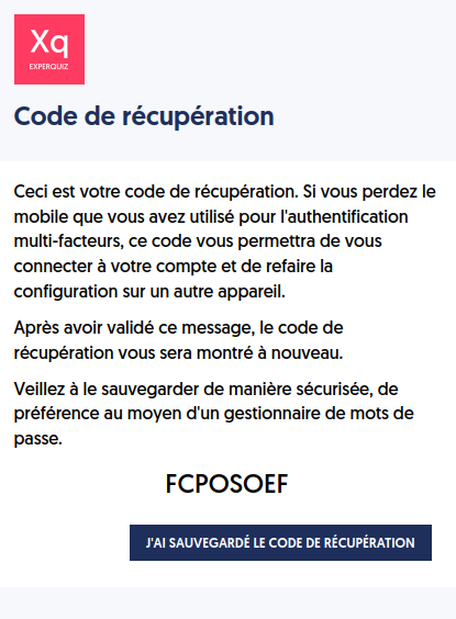 Authentification multi-facteurs activation et configuration.