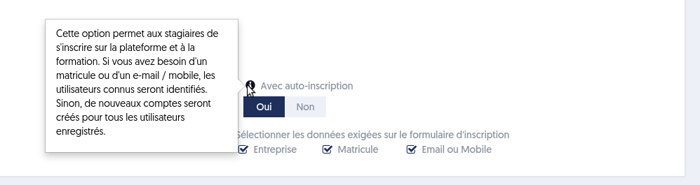 Auto inscription à une formation sur ExperQuiz étape 1