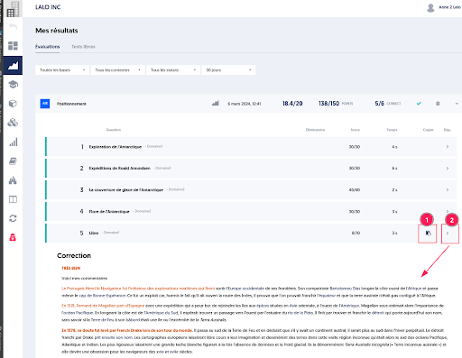 Correction des questions libres