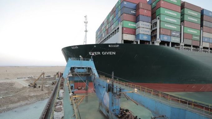 Ever Given is almost completely floated in the Suez Canal