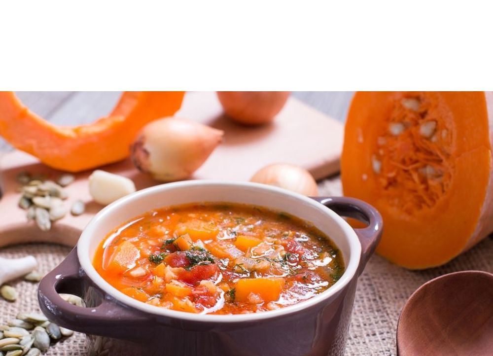 Soup with pumpkin and lentils