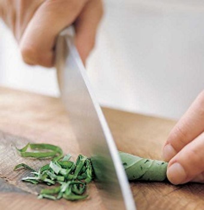 cutting chiffonade