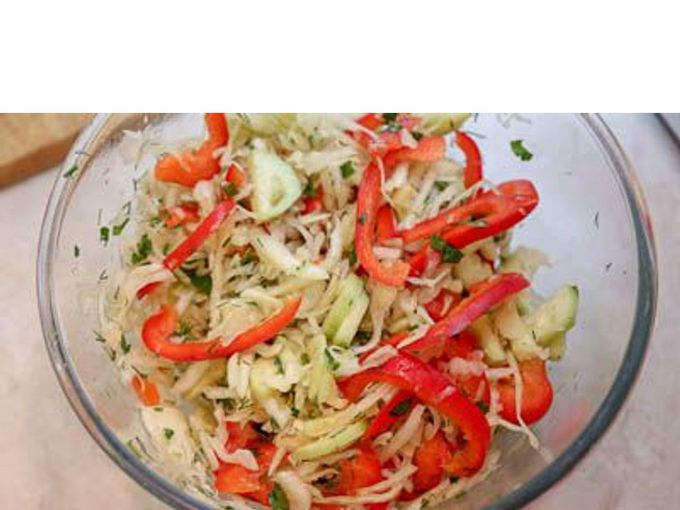 Salade met gerookte kip en kool, Stap 04