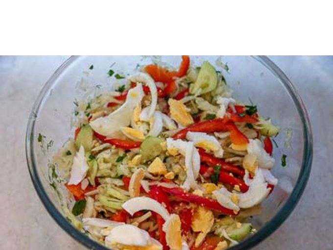 Salade met gerookte kip en kool, Stap 05