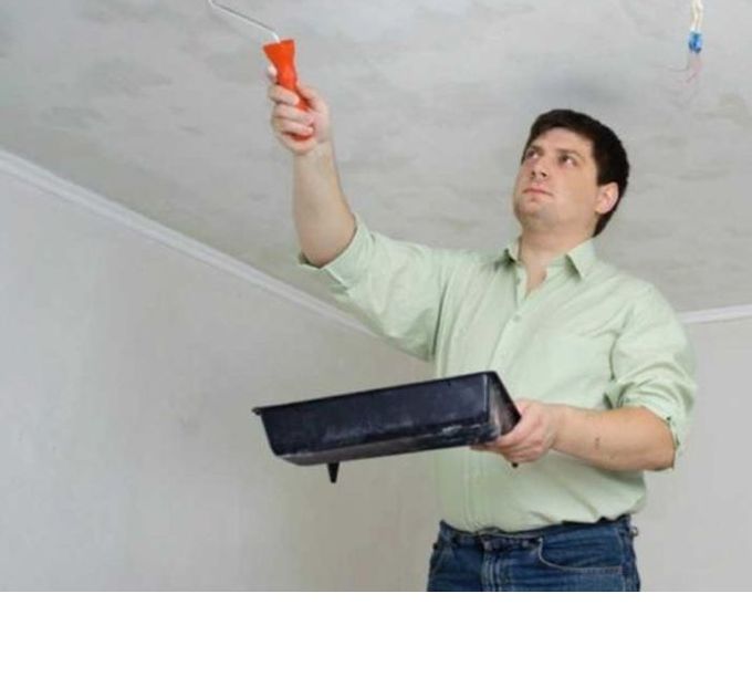 How to paint a ceiling with water-based paint without stains and streaks