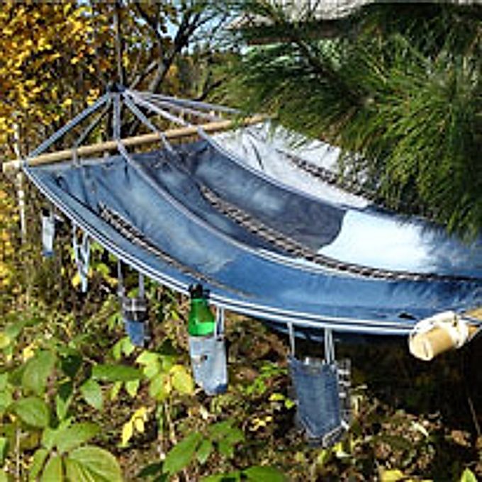 Stylish hammock made of old jeans