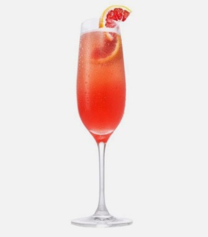 cocktail champagne flamingo composition and recipe