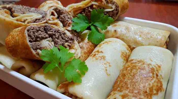 Stuffed Pancakes with Liver Recipes - Simple and delicious spring rolls