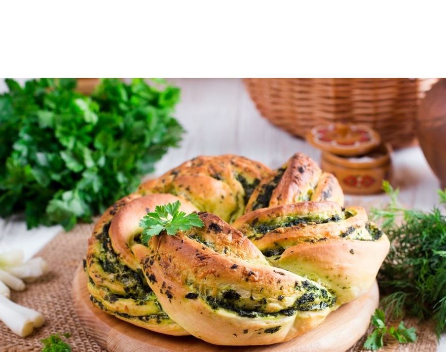 Bun with herbs and cheese
