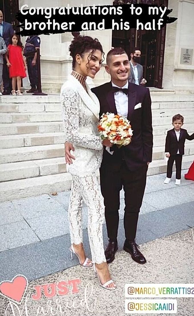 Marco Verratti and Jessica Aidi. Wedding