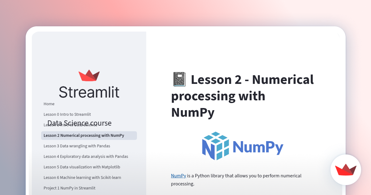 Lesson 2 - Numerical processing with NumPy