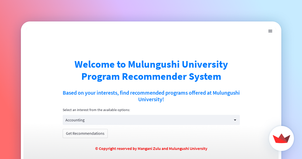 Mulungushi University Program System