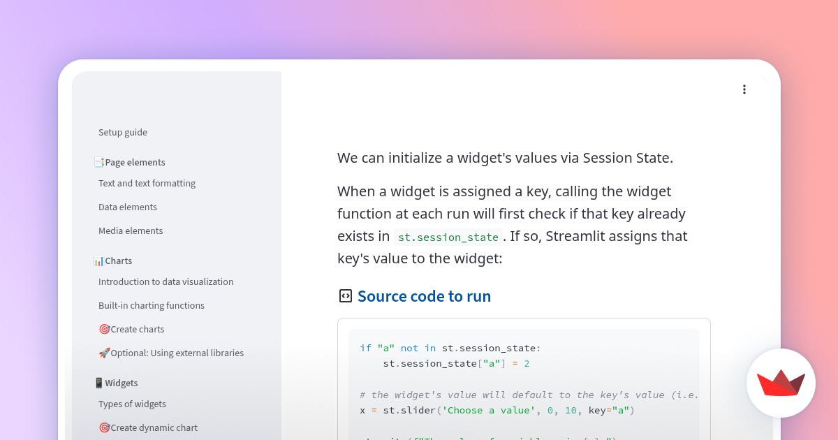 Initializing values via Session State