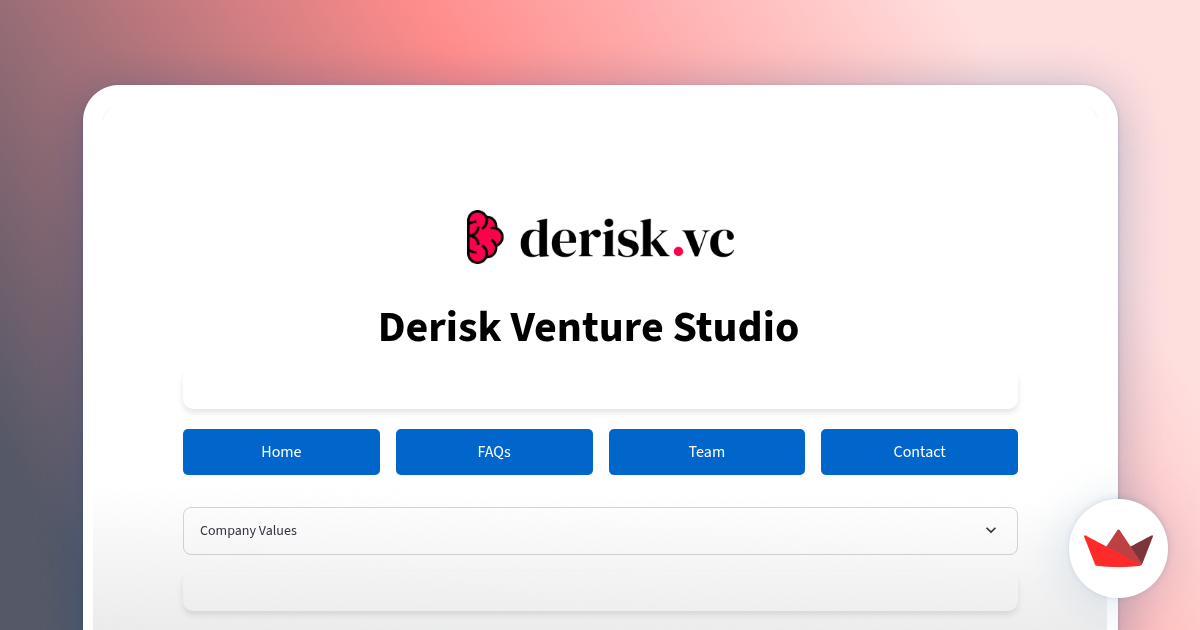De Risk Pro Derisk Venture Studio