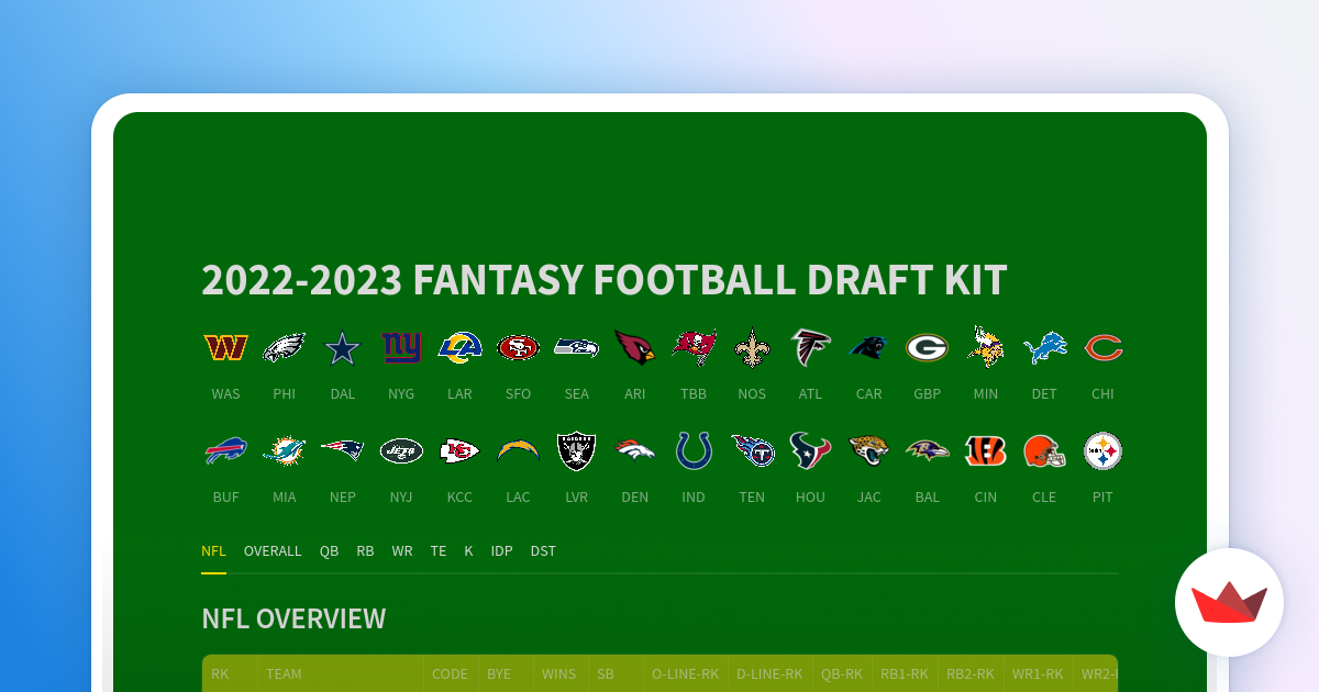 FANTASY FOOTBALL DRAFT KIT