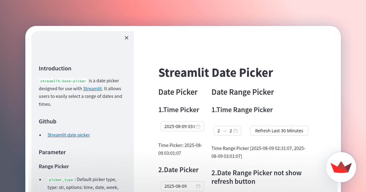 Streamlit date picker