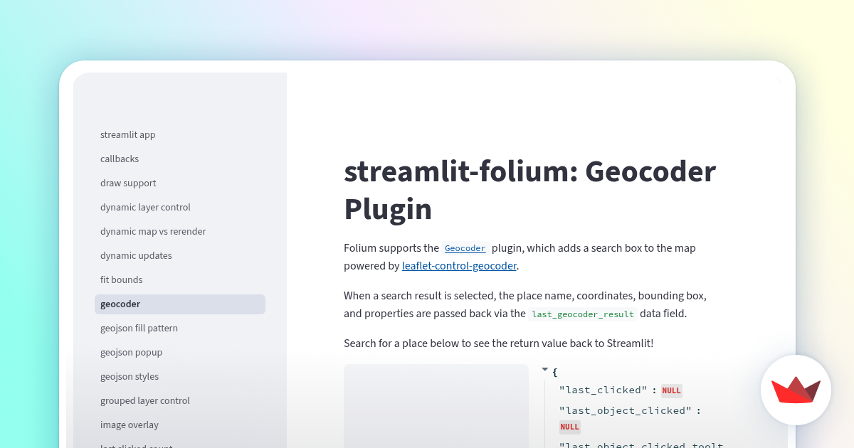 streamlit-folium documentation: Geocoder