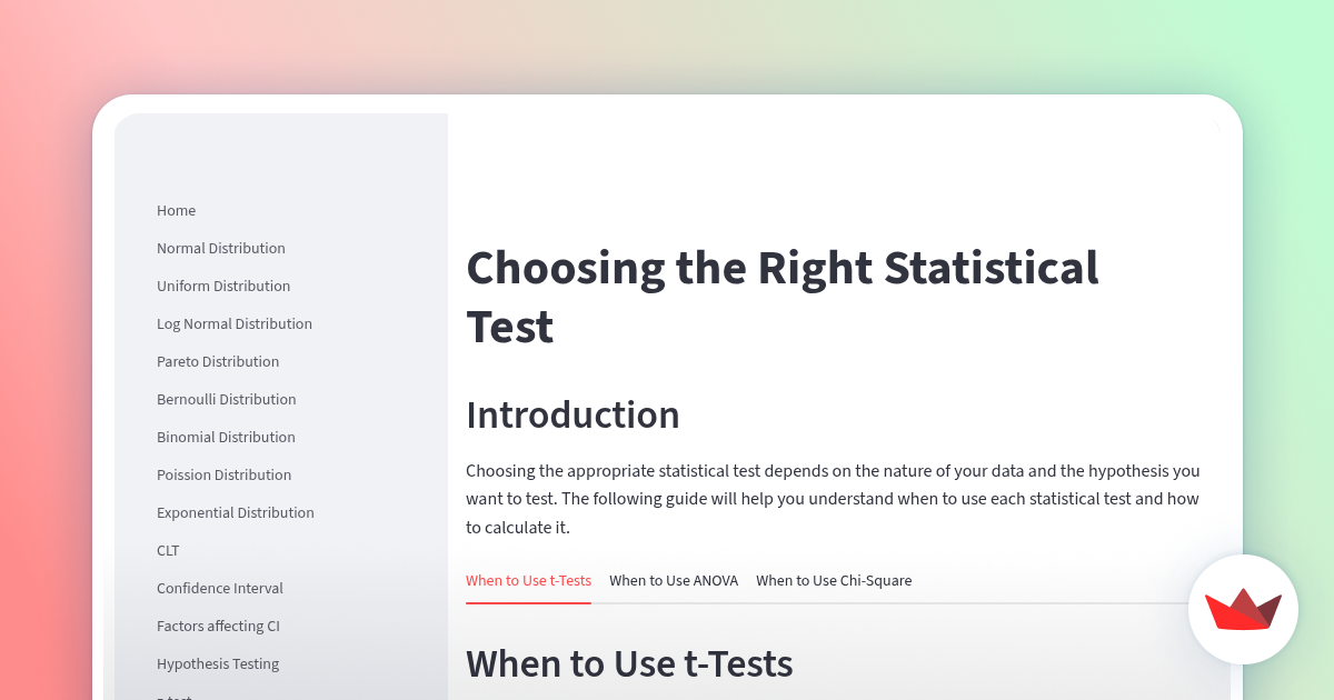 Choosing The Right Statistical Test