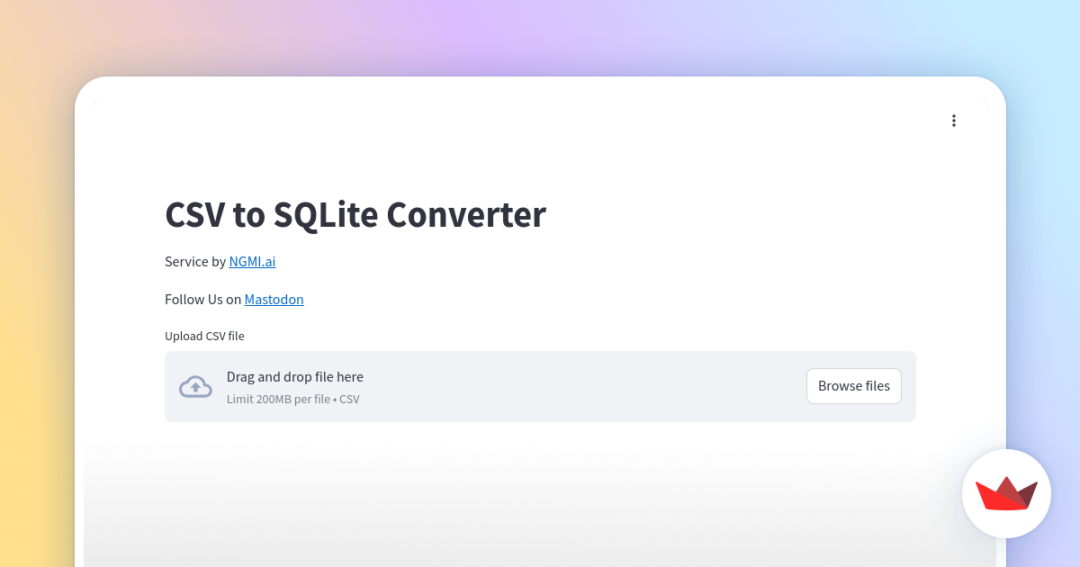 Csv to sqlite