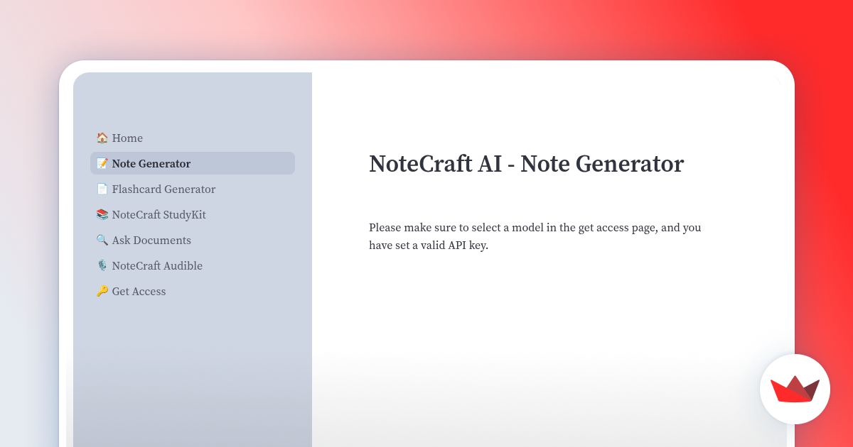 NoteCraft AI - Note Generator