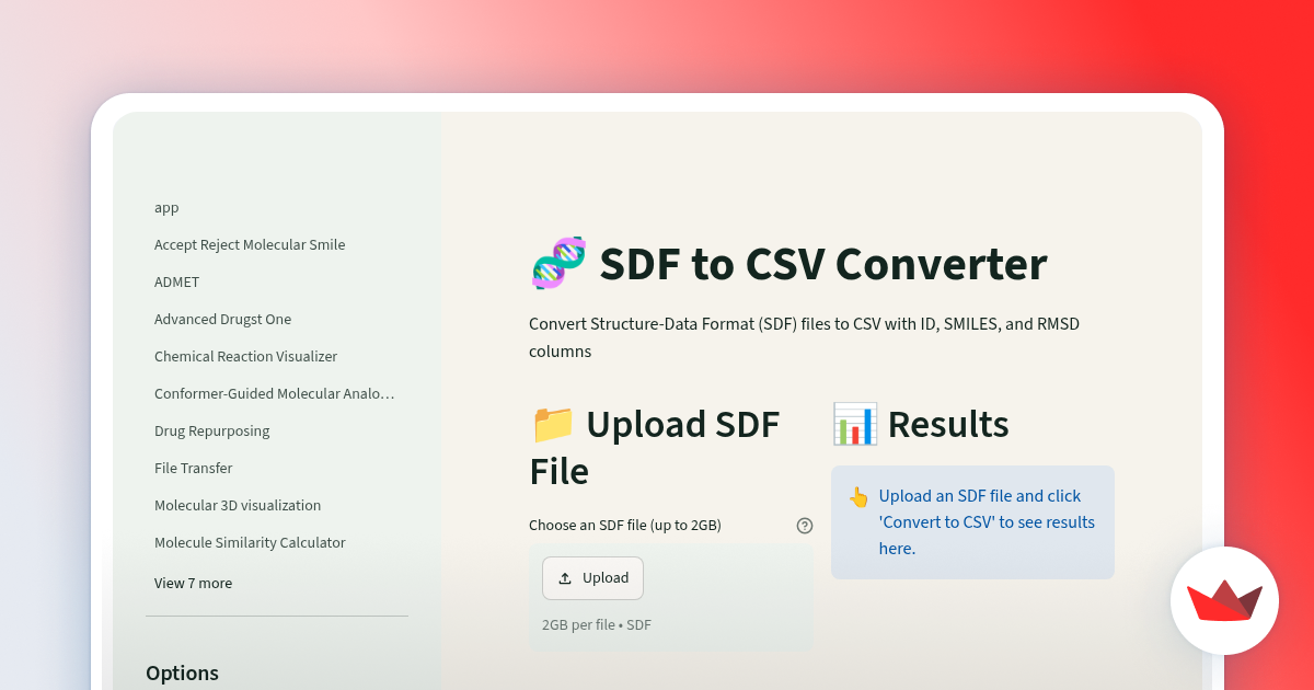 SDF to CSV Converter