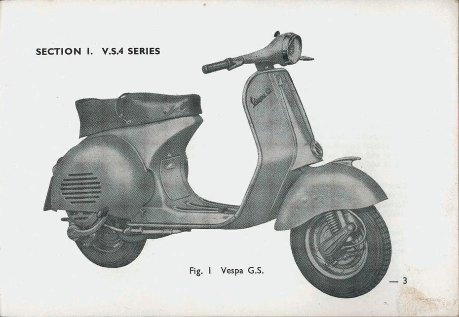 Taken from the original manual for the Vespa GS150 PIAGGIO