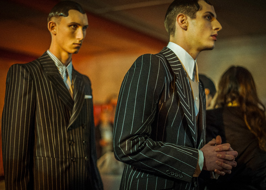 Alexander McQueen AW13- striped suit jacket