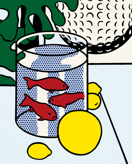 Lichtenstein, Still Life with Goldfish 1972. Private collection