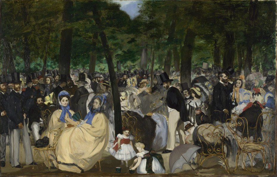 Edouard Manet  Music in the Tuileries Gardens, 1862  Oil on canvas  76.2 x 118.1 cm  The National Gallery, London. Sir Hugh Lane Bequest, 1917 