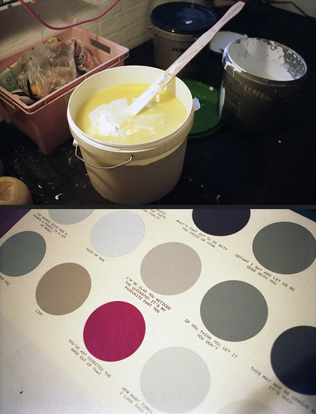 diptych – baking a cake and colour chart