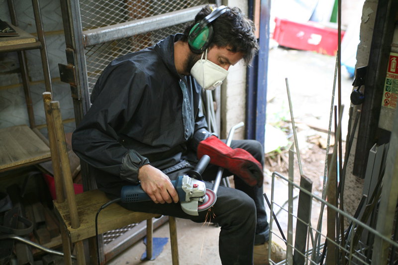 Welding chair legs, Assemble studio - 200 year project