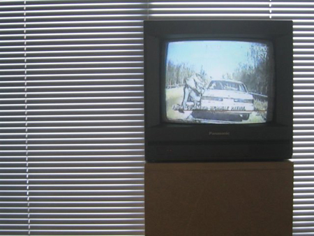 Installation view, Trooper, 1998. Jon Thomson & Alison Craighead. Single channel video. Courtesy of the artists and Carroll / Fletcher