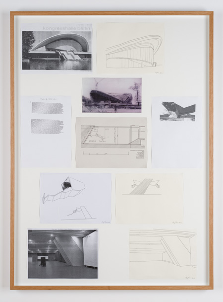 Ângela Ferreira  Collapsing Structures Composite, 2012 Drawings and photocopies 114 x 83.5 cm Photo credit : Francis Ware