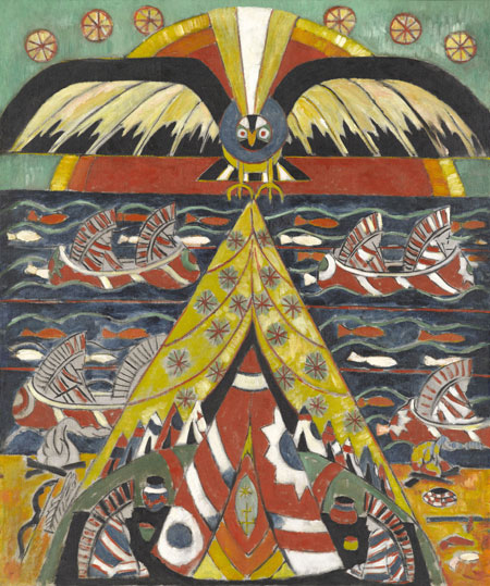 Marsden Hartley: Indianische Fantasie, 1914. Öl auf Leinwand. North Carolina Muse Erworben mit Mitteln des Staates North Carolina