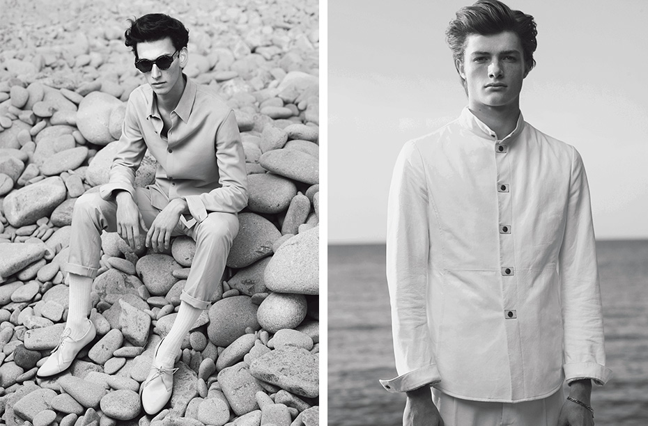 Left: Hermès Right: Giorgio Armani. Photography Stefan Heinrichs, Styling David St John-James