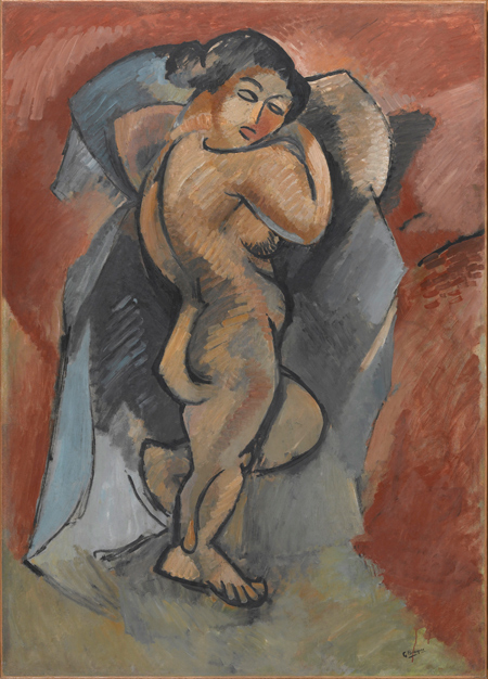 Large Nude (Grand Nu), winter 1907–june 1908 Oil on canvas 140 x 100 cm Centre Pompidou, Musée national d'art moderne, Paris. Gift Alex Maguy Glass, 2002 Georges Braque © VEGAP, Bilbao, 2014 Photo © Georges Meguerditchian - Centre Pompidou, MNAM-CCI/Dist. RMN-GP