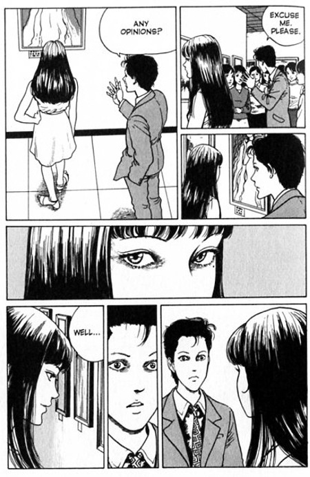 Panel from Japanese manga series, Tomie, written and illustrated by Junji Ito. Asahi Comics