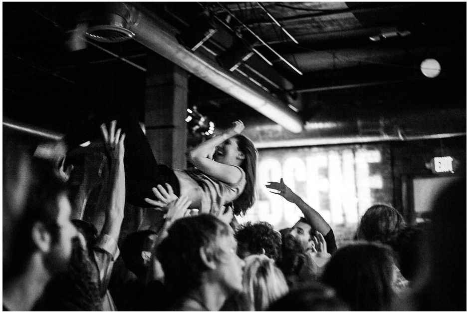 Crowd surfin at Cailtin's gig