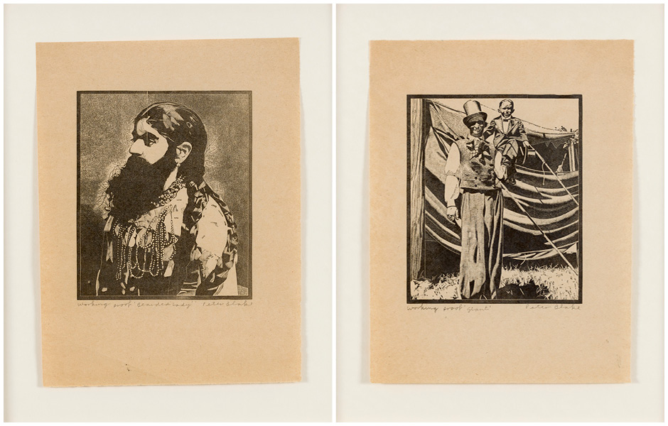 Right: Bearded Lady. Left: Giant, 1974-78 © Peter Blake and Paul Stolper Gallery London