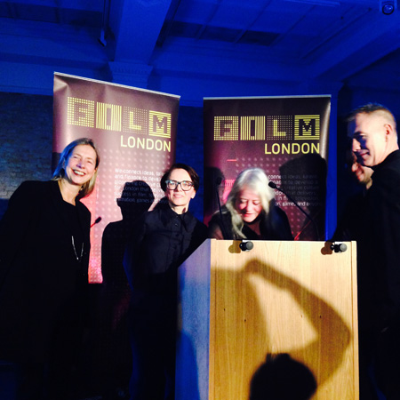 Jarman Award 2014 winner Ursula Mayer (centre) with judges 
